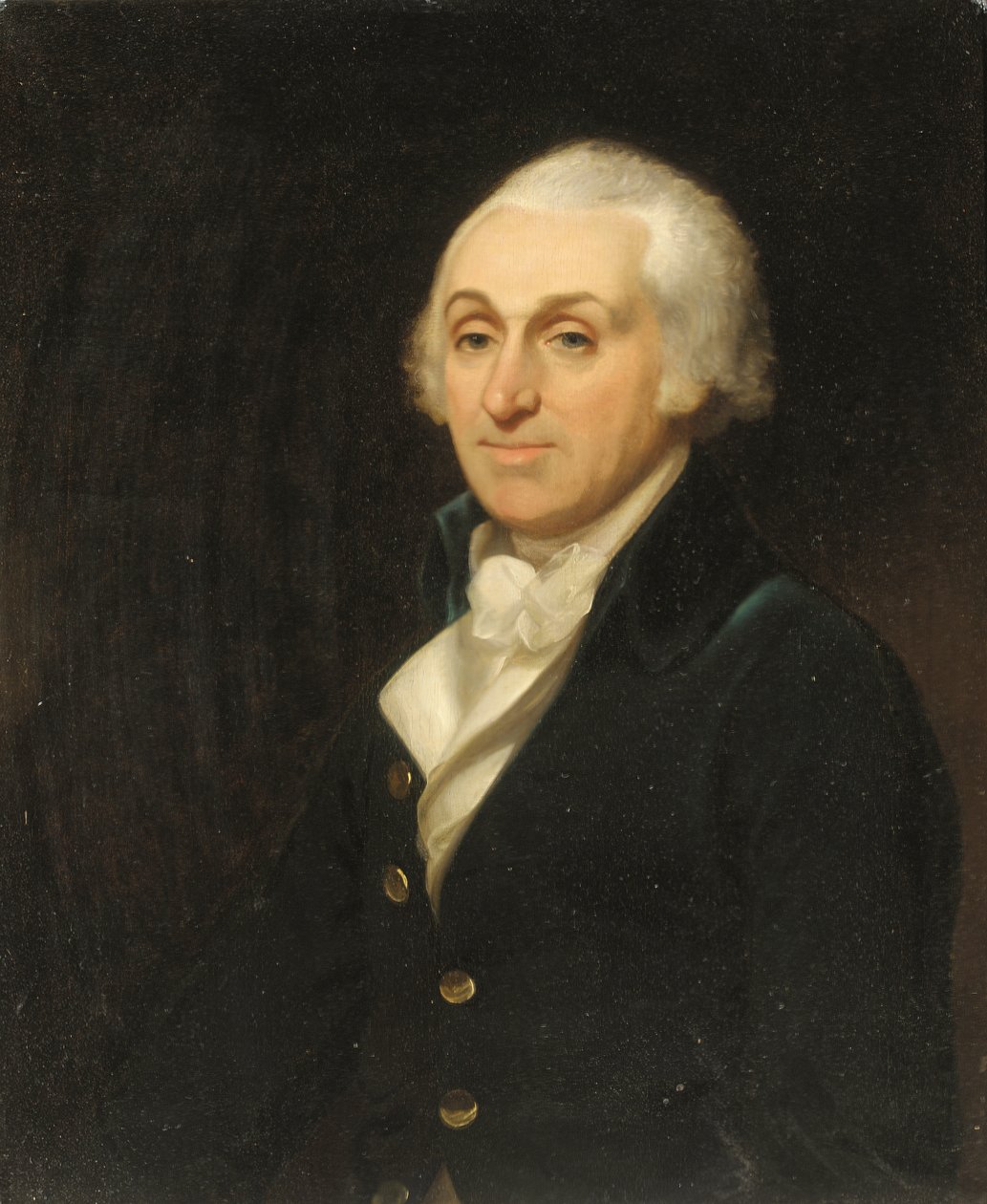Portræt af Thomas Harley, halvlangt, i blå frakke og hvid vest af Henri Pierre Danloux
