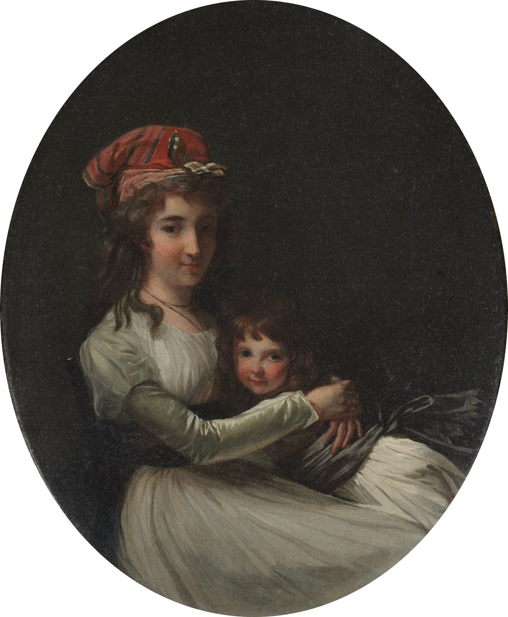 Portræt af en mor og datter, ca. 1794-95 (olie på lærred) af Henri Pierre Danloux