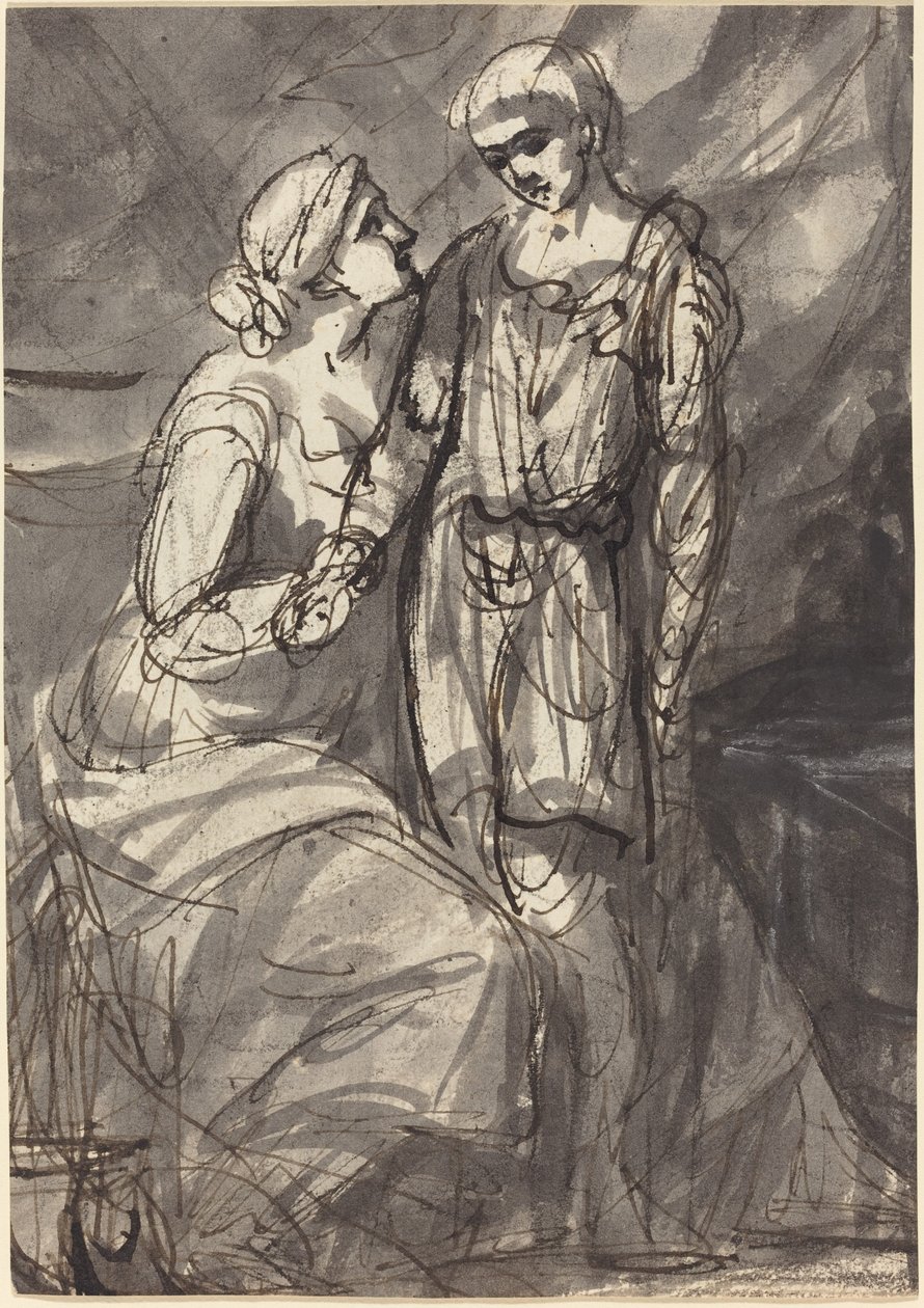 To figurer i klassisk kjole af Henri Pierre Danloux