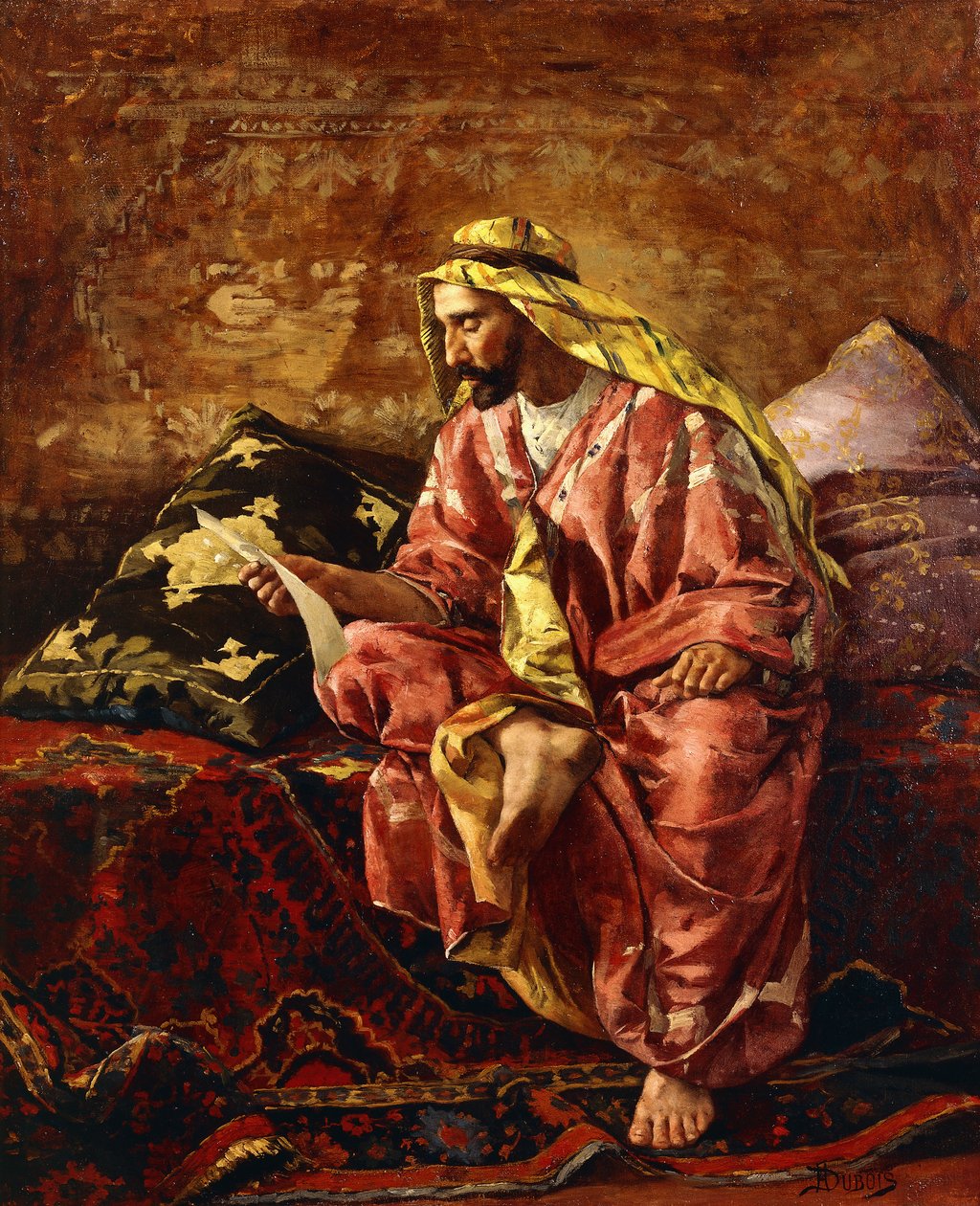 En araber læser et brev af Henri Pierre Hippolyte Dubois