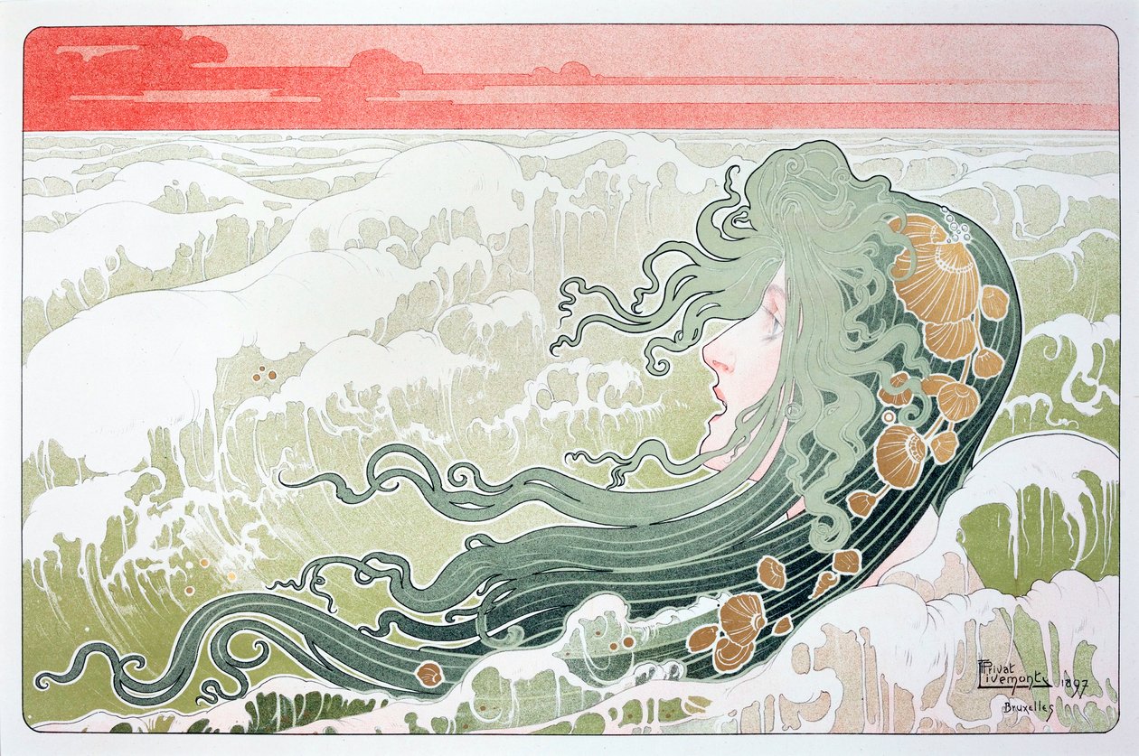 La Vague (Bølgen) plakat af Henri Livemont af Henri Henri Antoine Théodore Livemont