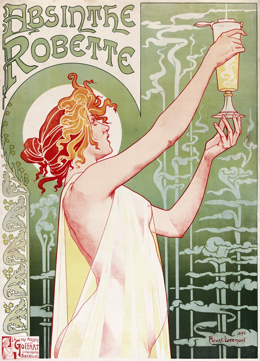 Absinthe Robette Plakat af Privat Livemont af Henri Henri Antoine Théodore Livemont