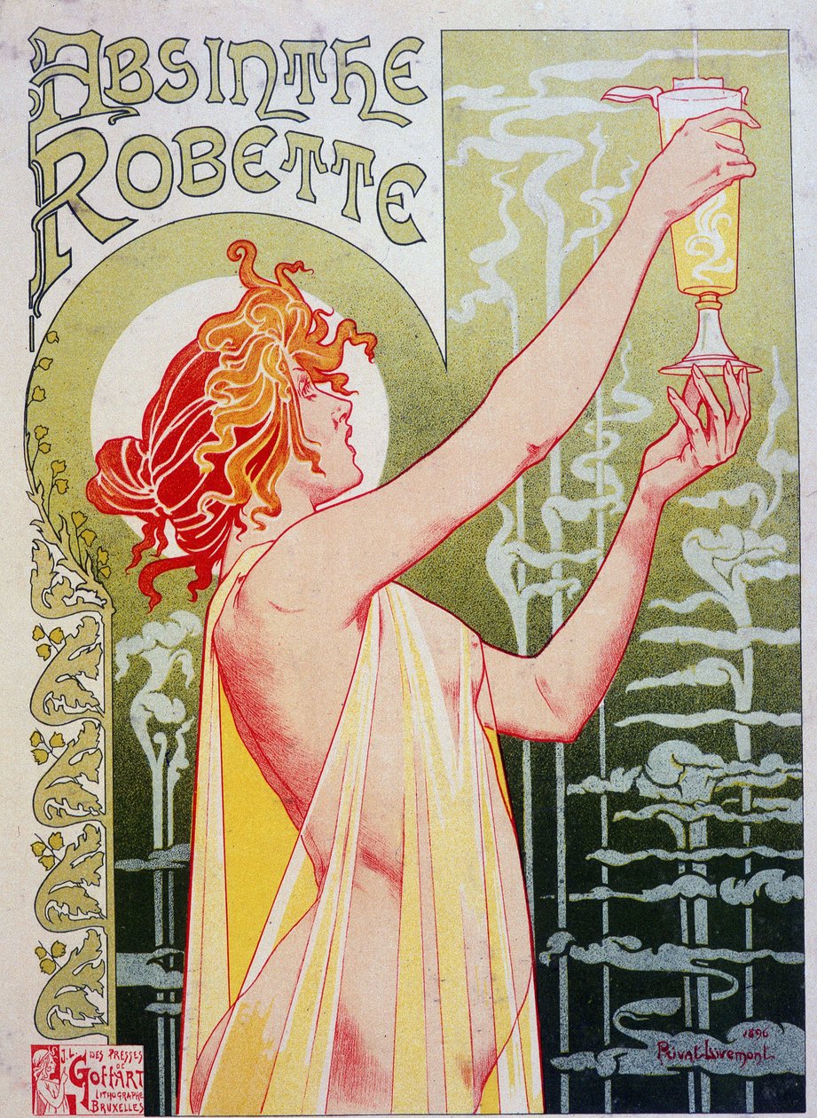 Reklameplakat for "Absinthe Robette" af Privat Livemont af Henri Henri Antoine Théodore Livemont