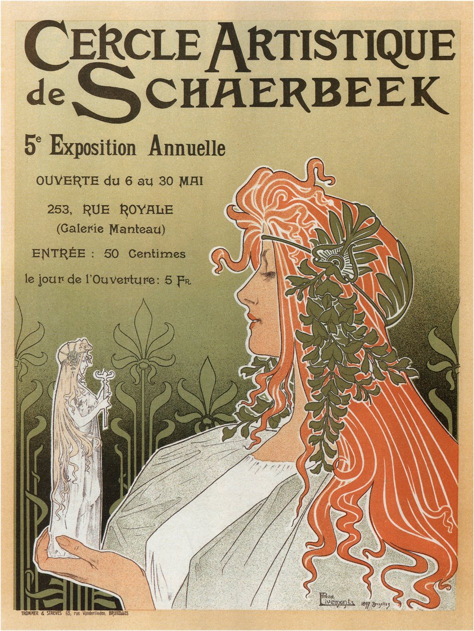 Artistic Club of Schaerbeek, 5. årlige udstilling, 1897 af Henri Henri Antoine Théodore Livemont