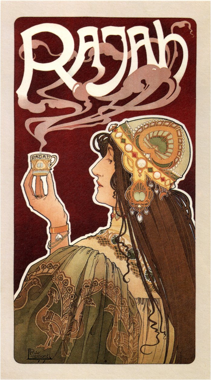 Rajah kaffeplakat, 1899 af Henri Henri Antoine Théodore Livemont