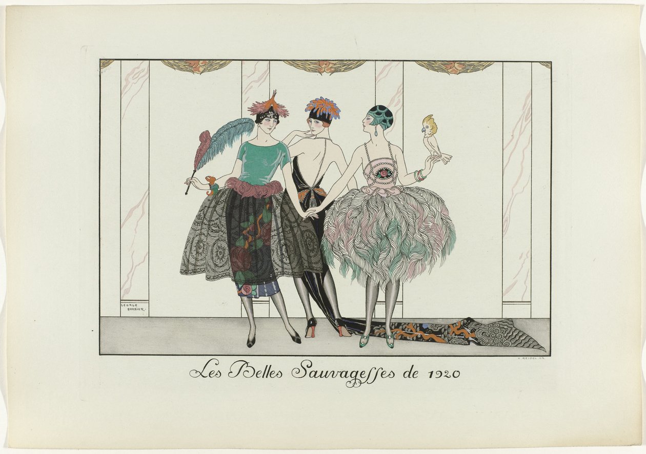 The Beautiful Savages of 1920 (titel på objekt) The Happiness of the Day eller Fashionable Graces (serietitel) af Henri Reidel