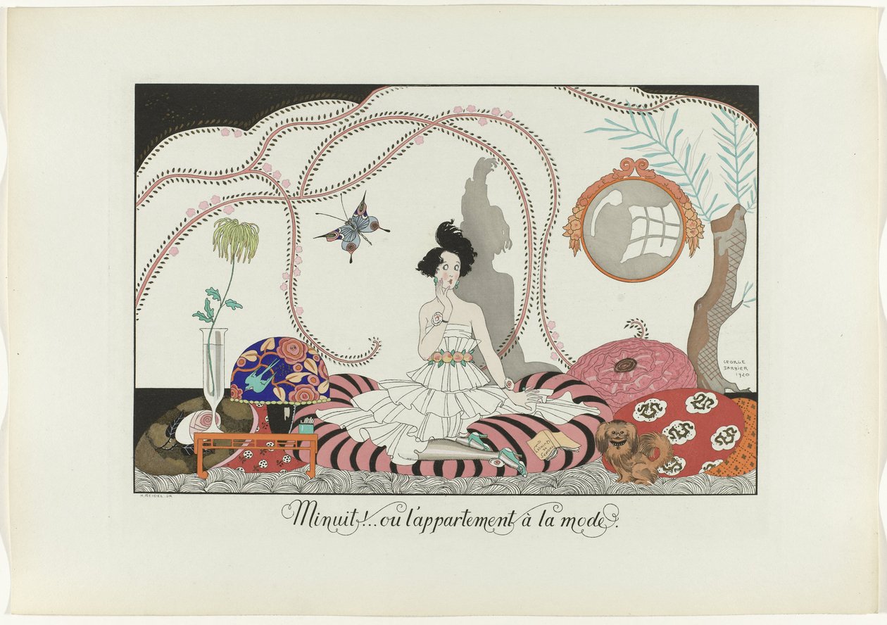 Midnat! (...)eller den fashionable lejlighed. (titel på objekt) The Happiness of the Day eller Fashionable Graces (serietitel) af Henri Reidel