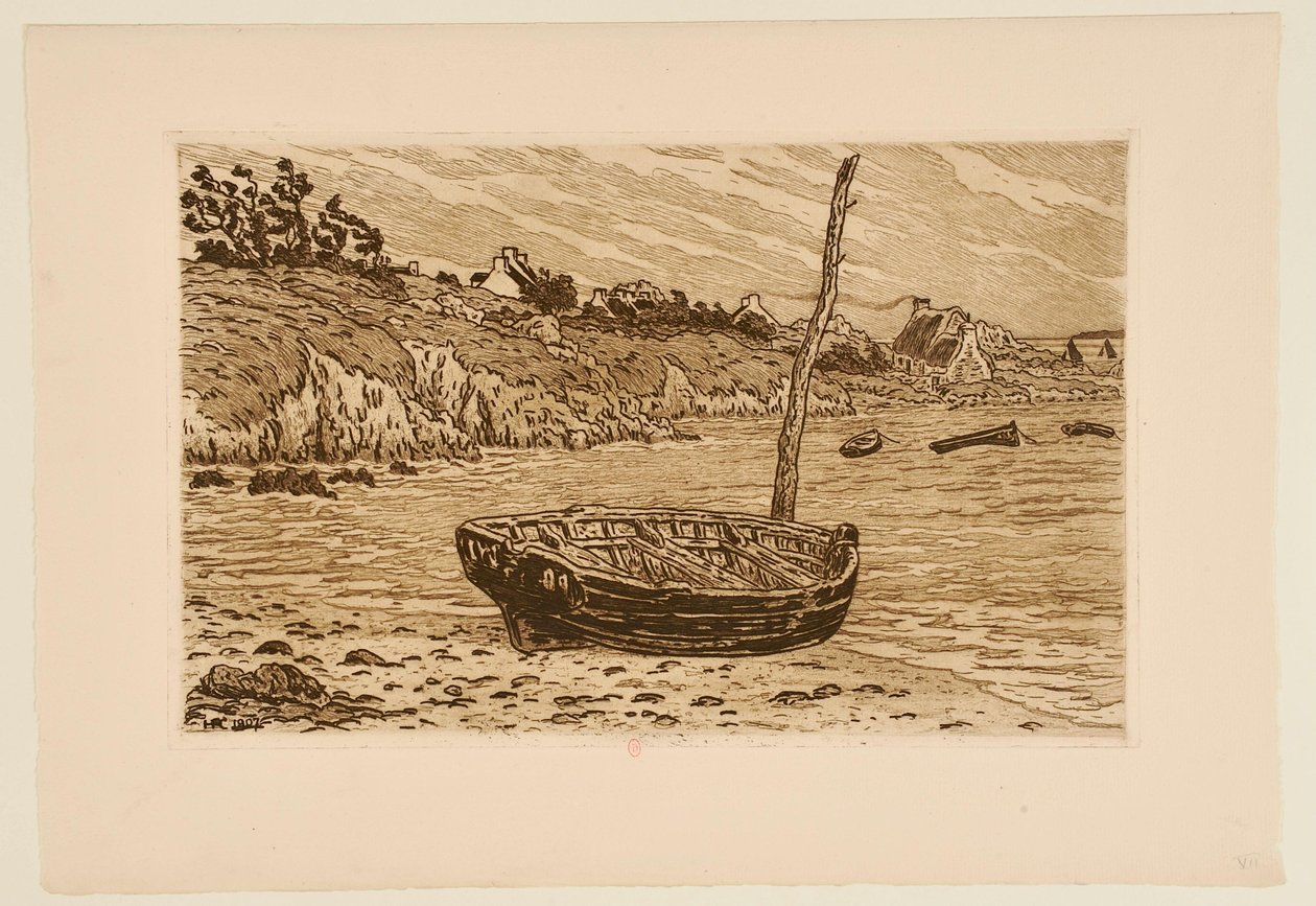 [Båd ved vandkanten, Loguivy] af Henri Rivière
