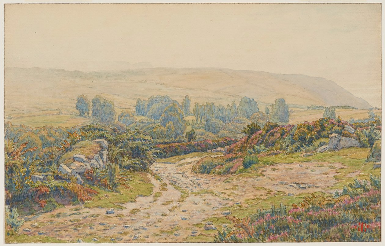 Dis og dug. Hederne ved Pors Léonnec. Morgat af Henri Rivière