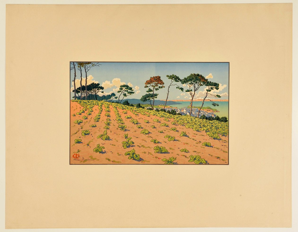 [Douarnenez set fra Route du Ris] af Henri Rivière