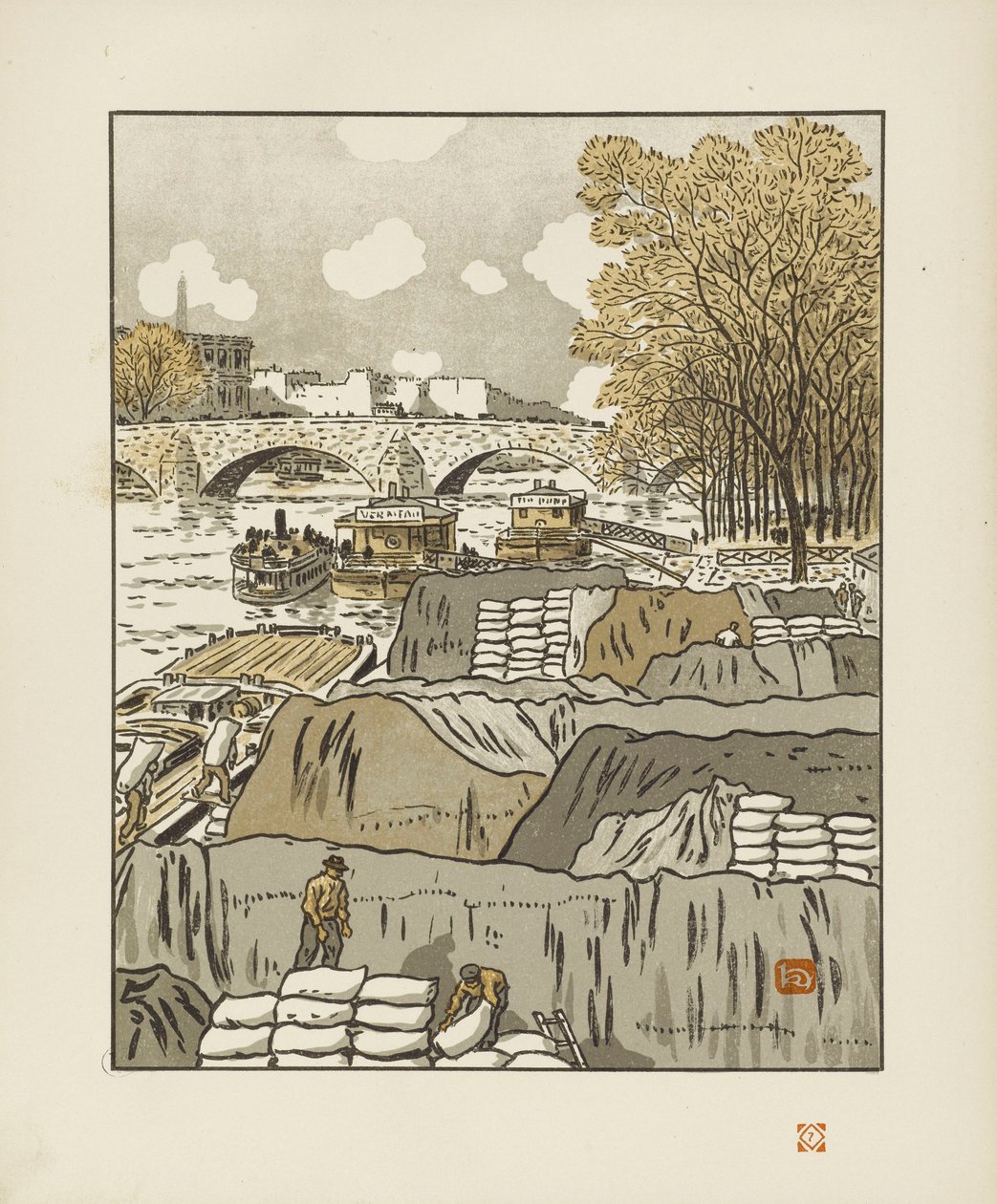 Fra Pont des Saints-Pères [De seksogtredive udsigter over Eiffeltårnet] af Henri Rivière