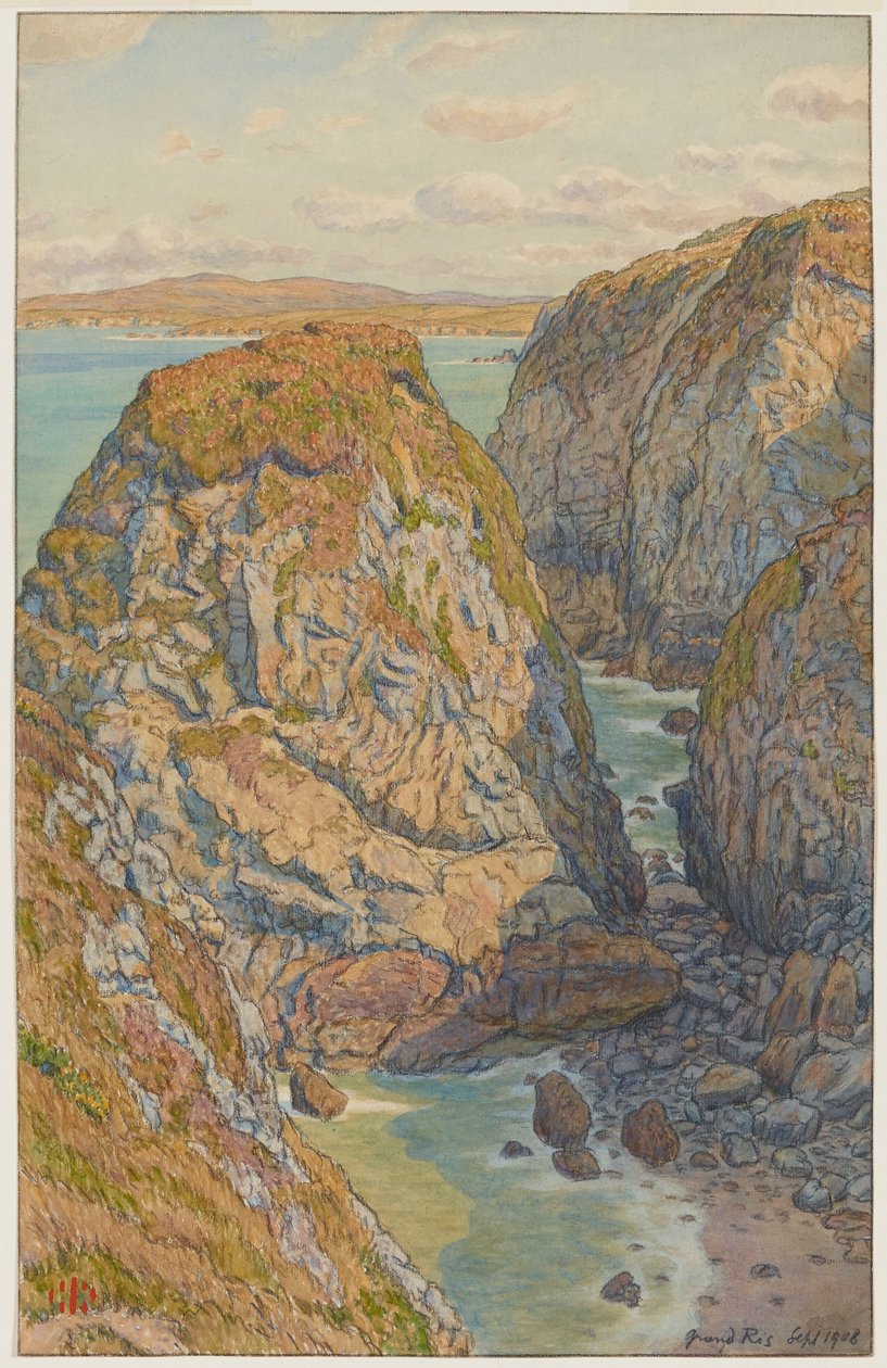 Klippen des Grand Ris. (Bucht von Douarnenez) af Henri Rivière