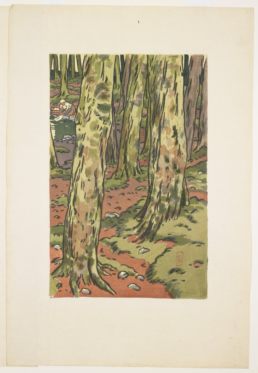 Vasketøj i skoven i Loguivy af Henri Rivière