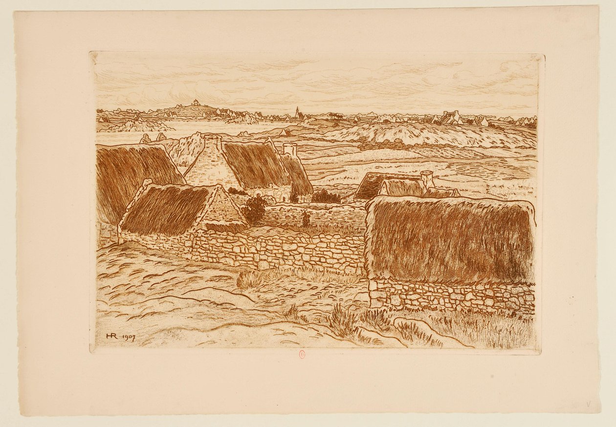 [Landsbyen på Île de Bréhat] af Henri Rivière