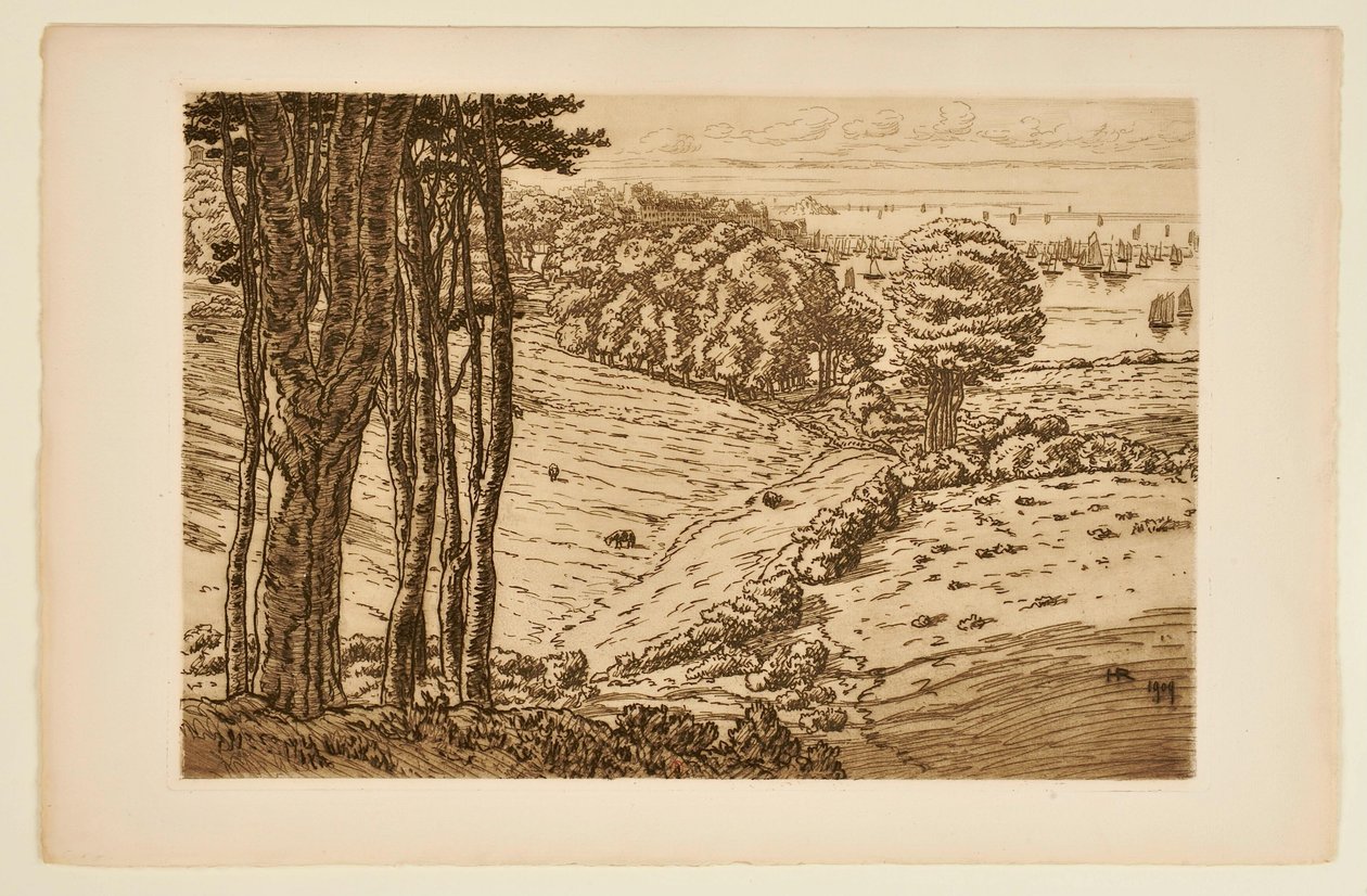 [Havnen i Douarnenez] af Henri Rivière