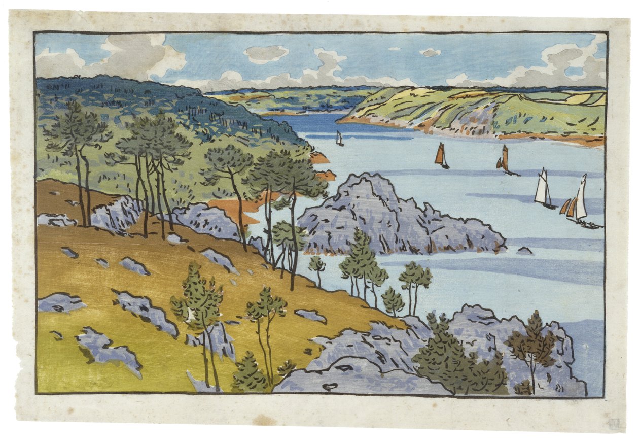 Munden af Trieux ved Loguivy af Henri Rivière