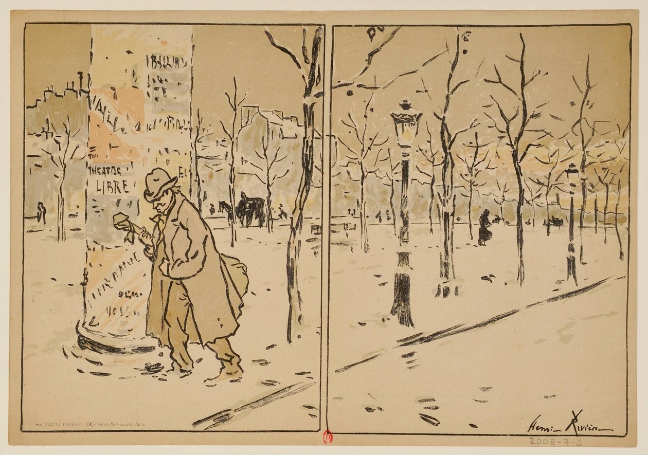 Paris om vinteren: program for Théâtre Libre, sæson 1889-1890 af Henri Rivière