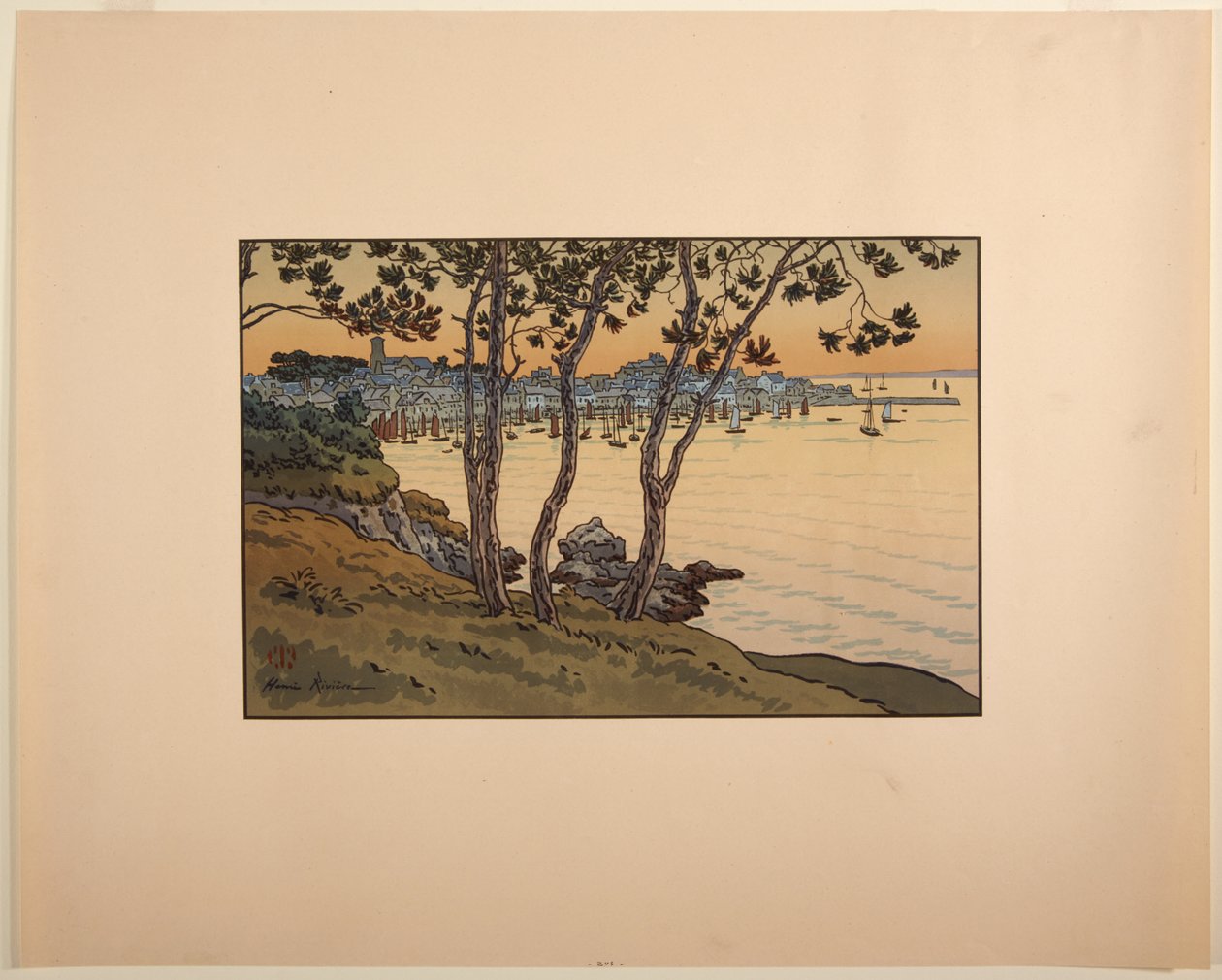 Havnen i Douarnenez, Bretagne af Henri Rivière