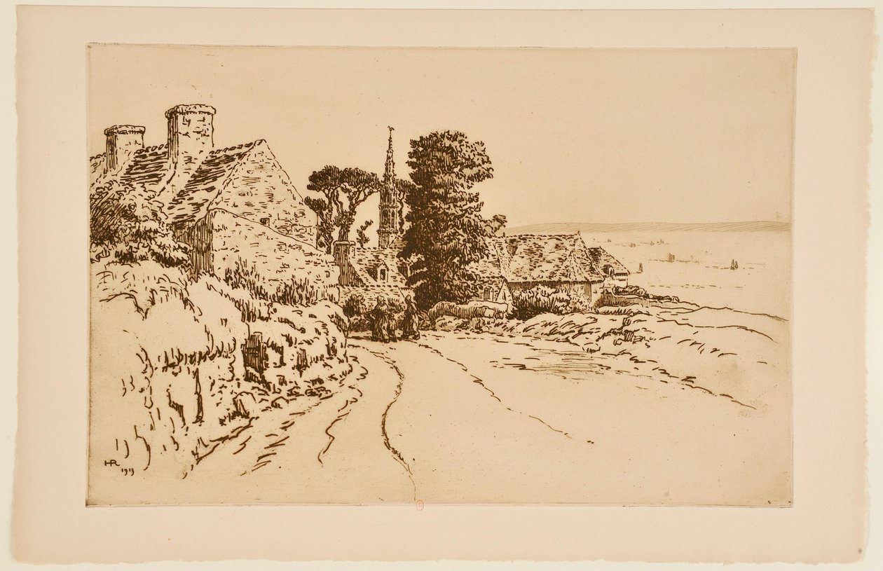 [Landsby ved havet] af Henri Rivière