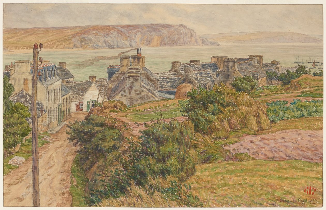 Landsbyen og bugten i Morgat af Henri Rivière