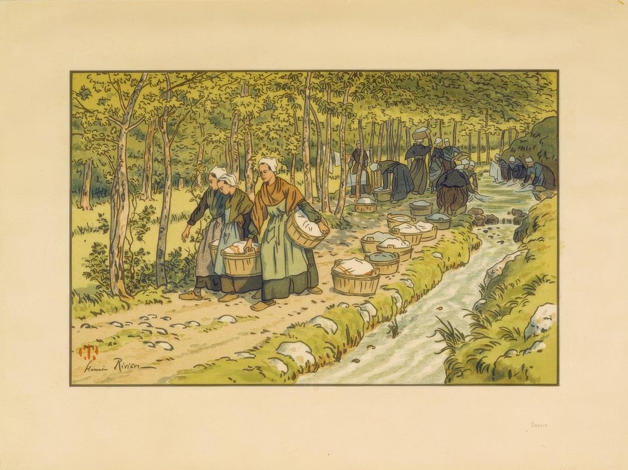 Vaskeri ved Tréboul af Henri Rivière