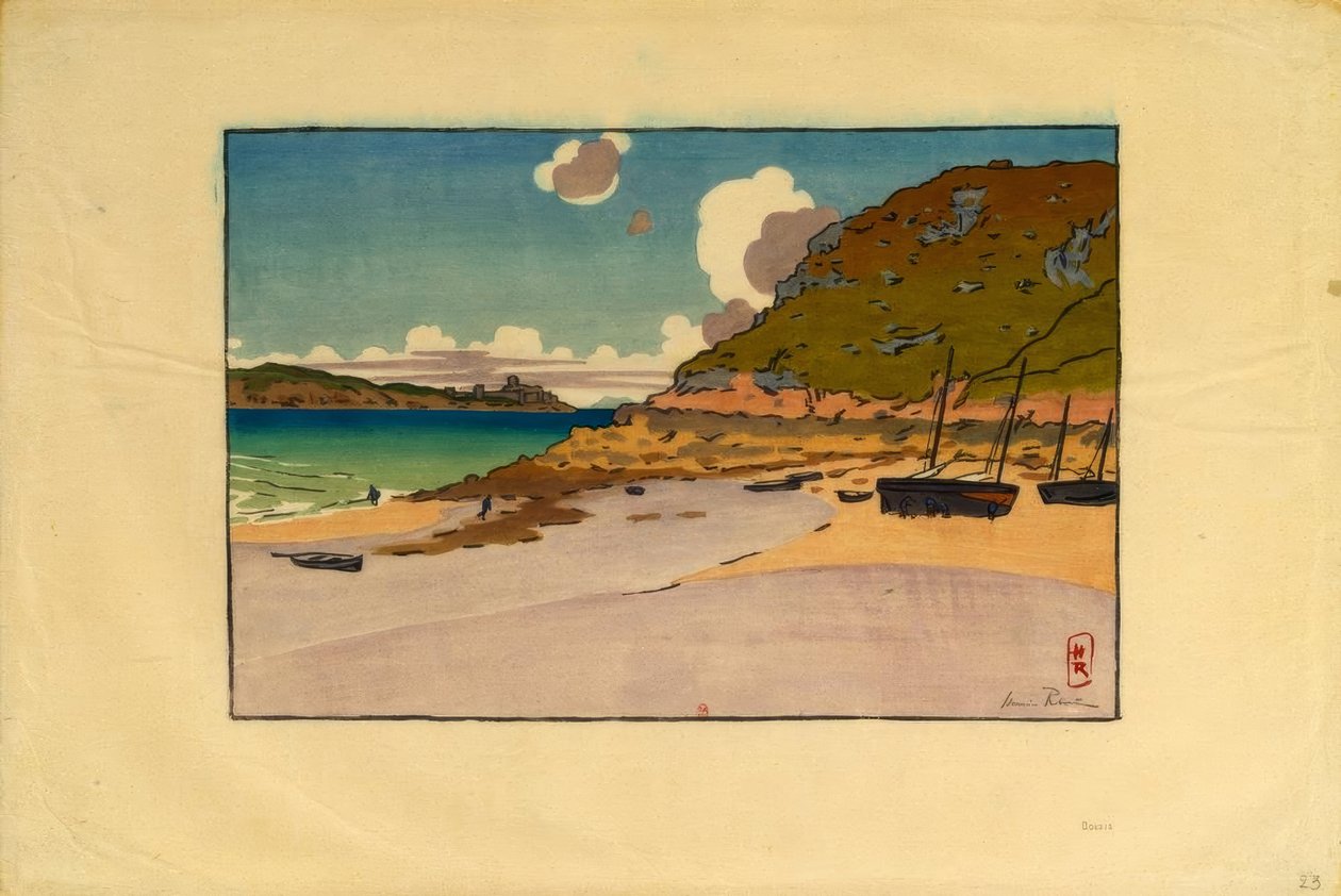 Châtelier og Fort La Latte (Saint-Cast) af Henri Rivière