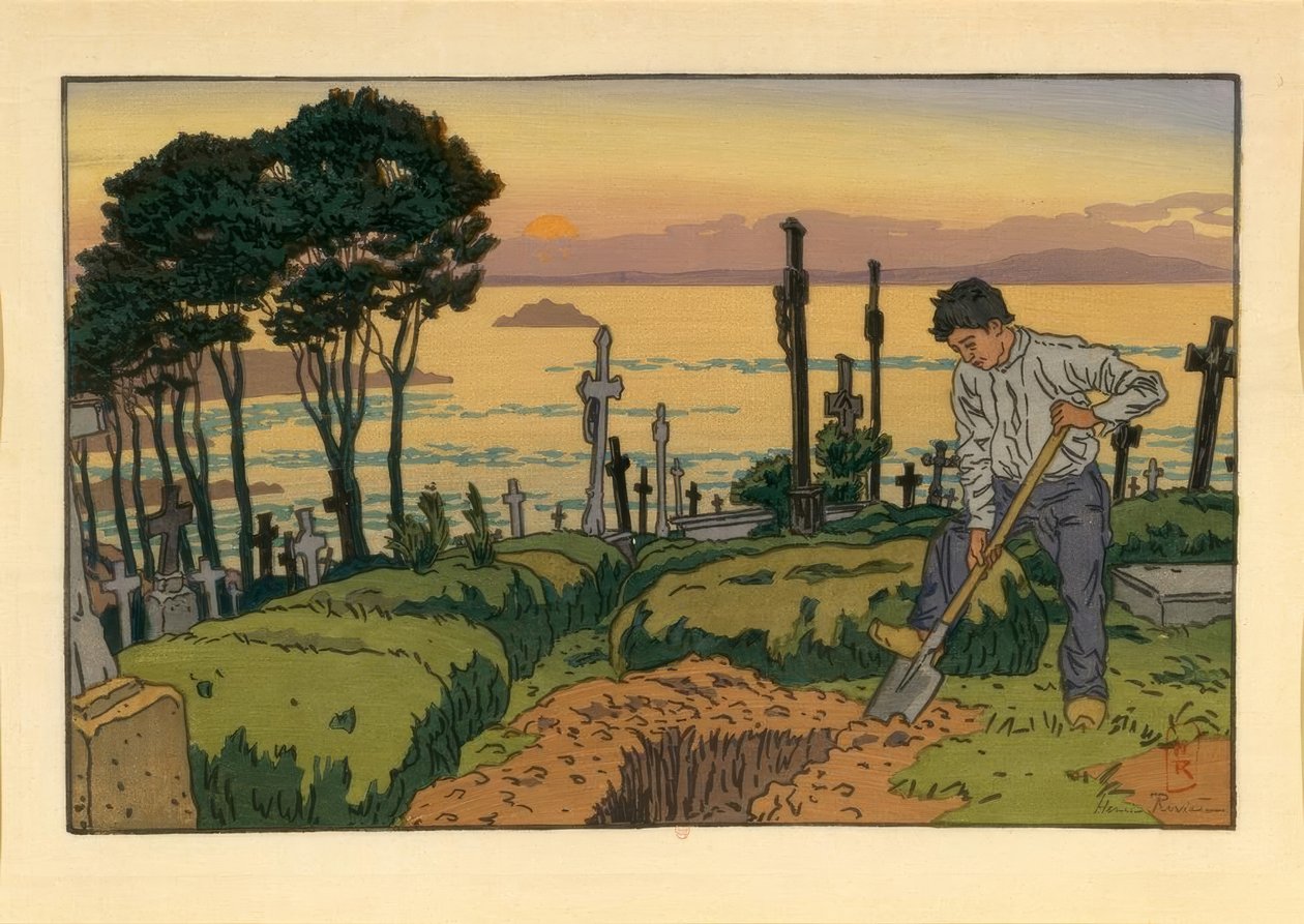 Graveren på Saint-Jean-kirkegården i Tréboul af Henri Rivière