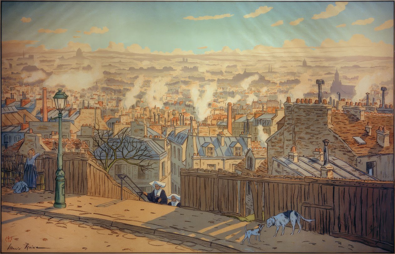 Paris med udsigt over Montmartre af Henri Rivière