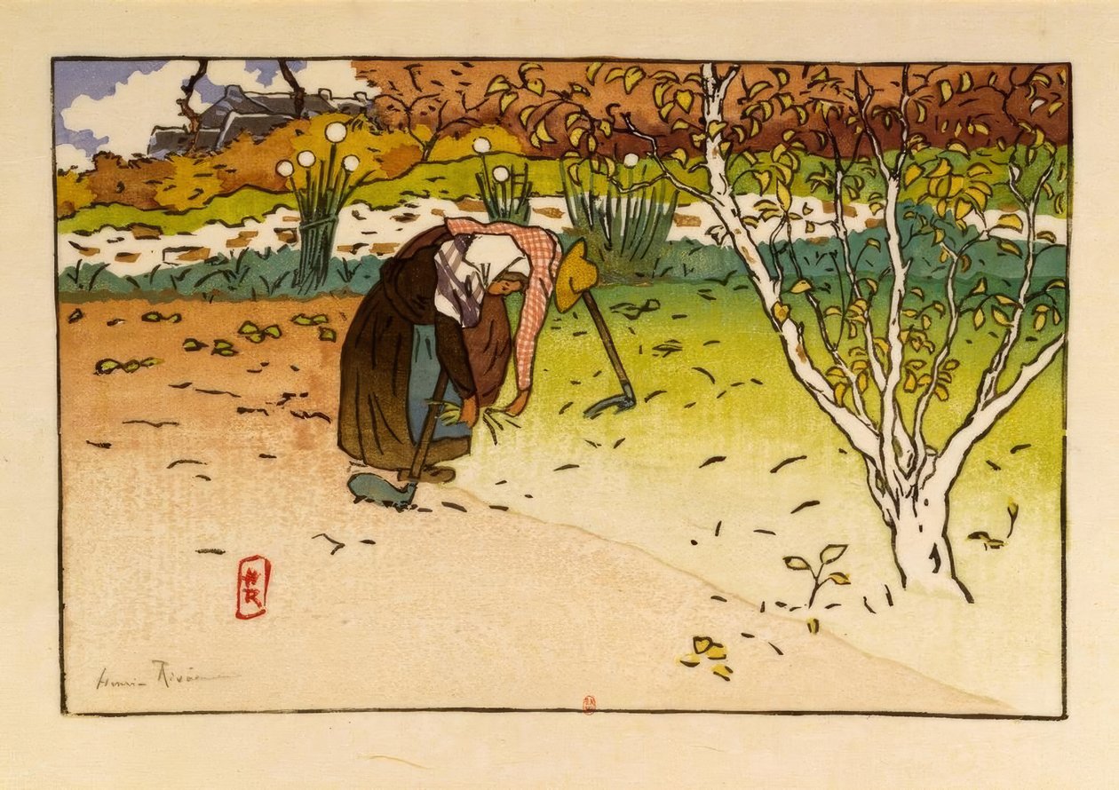 Grøntsagshave i Ville-Hue (Saint-Briac) af Henri Rivière