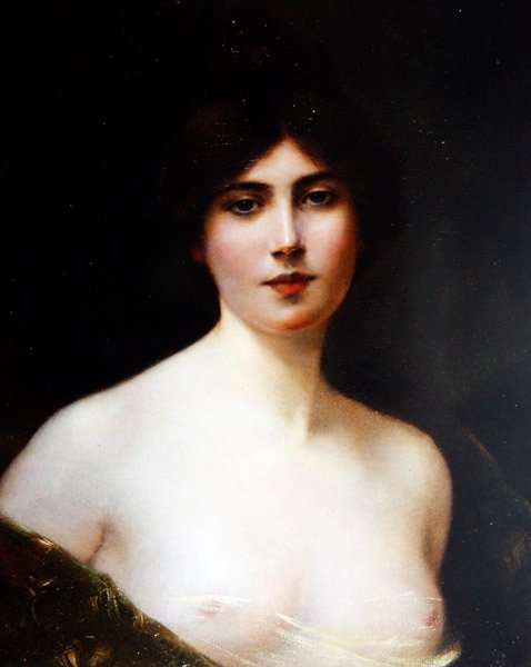 Portrait of a Lady, ca. 1890 (olie på lærred) af Henri Rondel