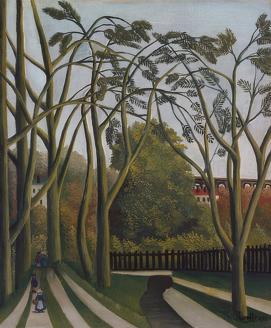 På bredden af ​​Bièvre nær Bicêtre. Omkring 1908-09 af Henri Rousseau