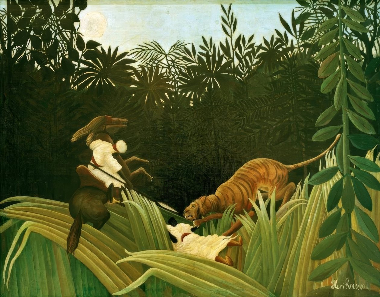 Spejdere angrebet af en tiger af Henri Rousseau