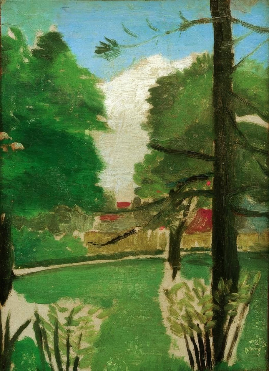 Skitse, udsigt over Parc Montsouris af Henri Rousseau