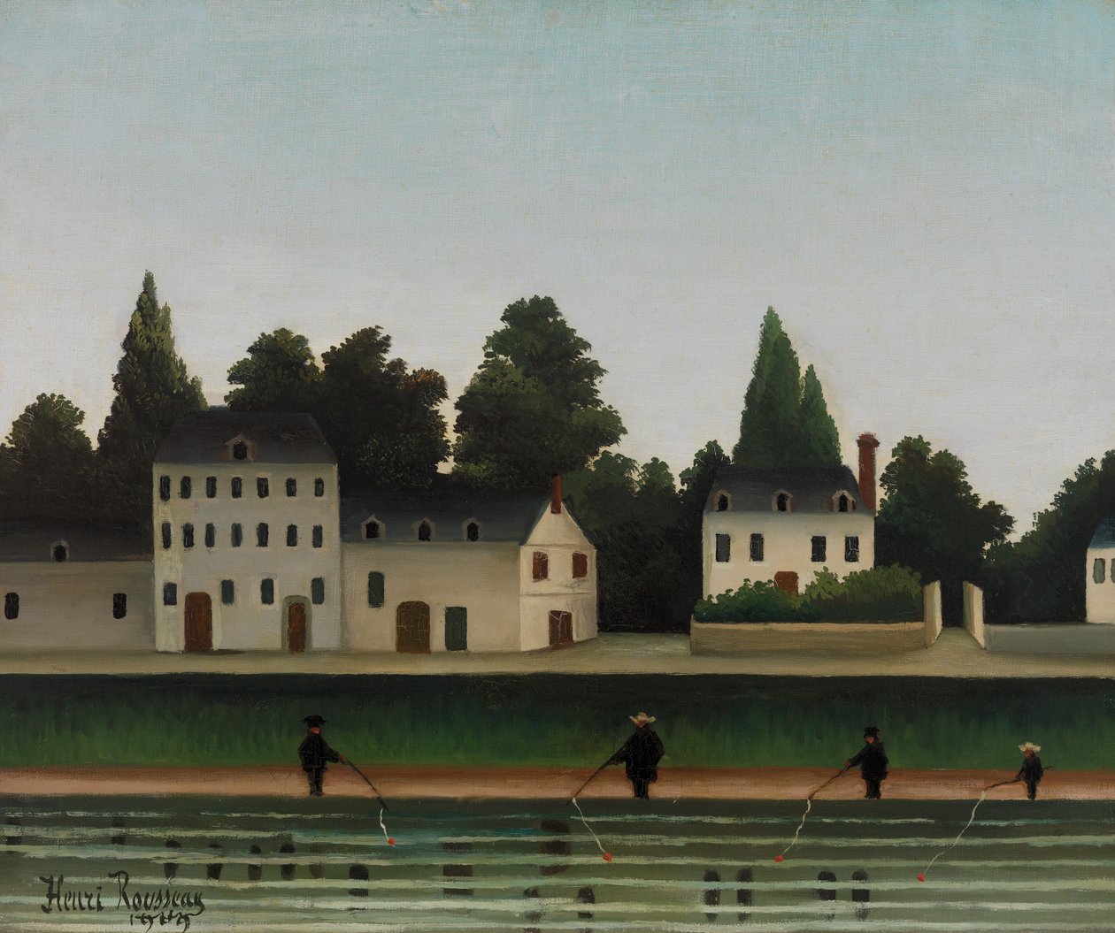 Landskab og Fire Fisker af Henri Rousseau