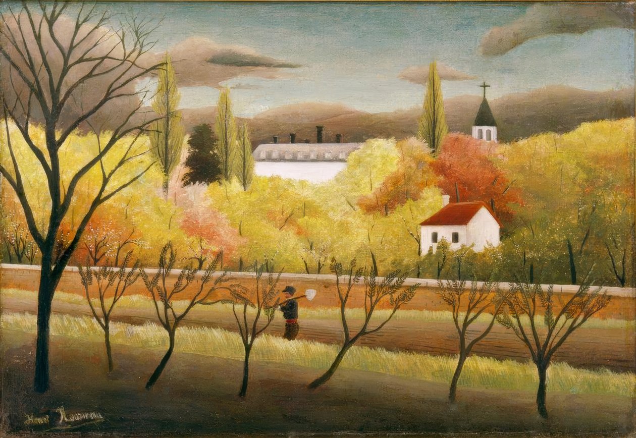 Landskab med bonde af Henri Rousseau