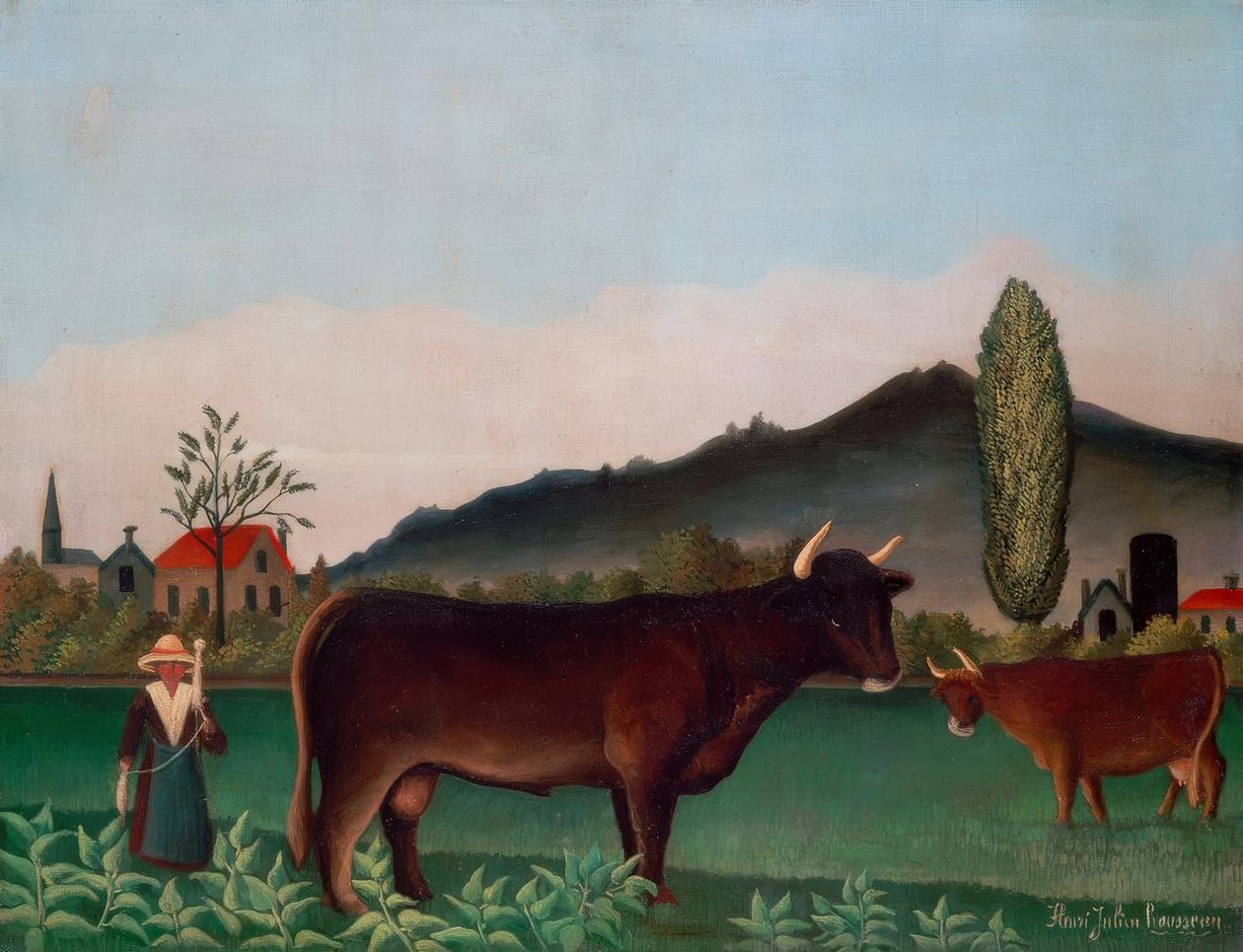 Landskab med køer af Henri Rousseau