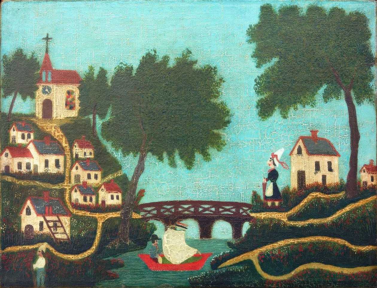 Landskab, broen af Henri Rousseau