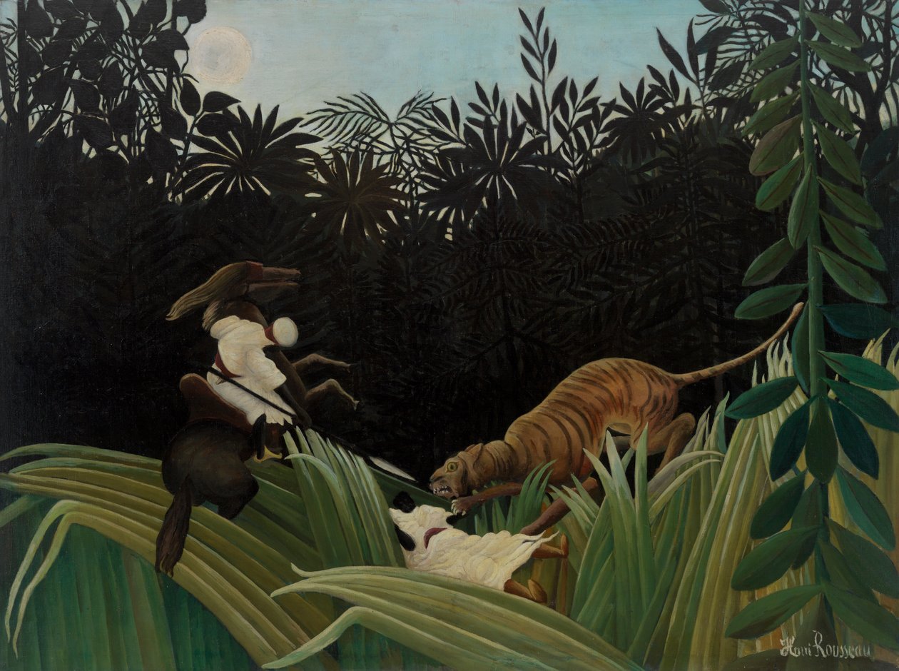 Spejdere angrebet af en tiger af Henri Rousseau