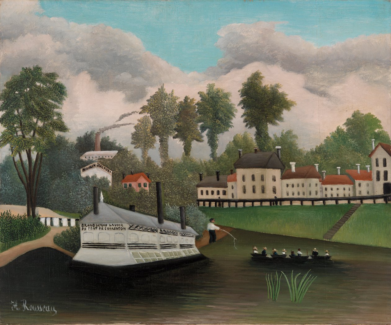 Vasketøjsbåden i Pont de Charenton af Henri Rousseau