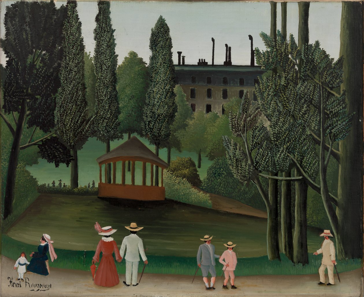 Udsigt over Montsouris Park, kiosken af Henri Rousseau