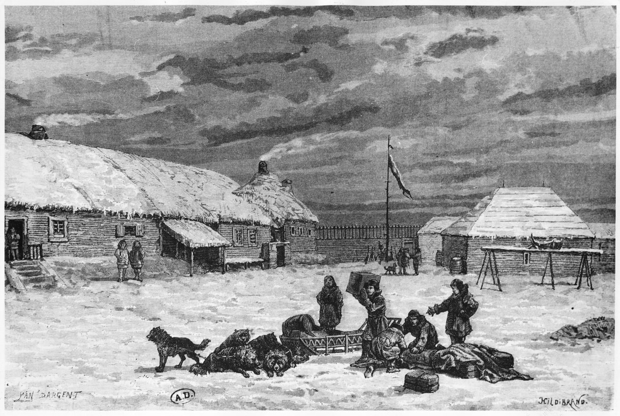 Pelshandel i Alaska, Fort Saint-Michel, 1867 af Henri Theophile Hildibrand