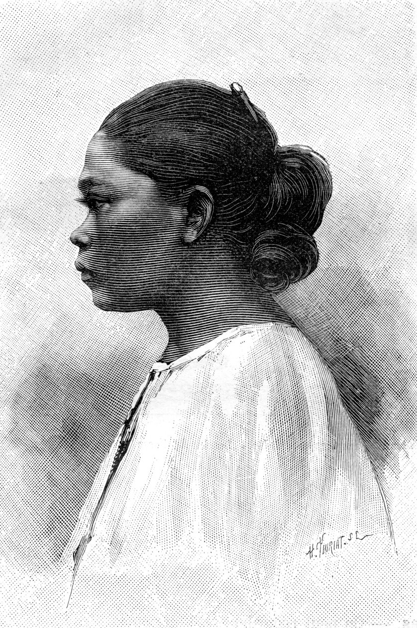 Malaysisk kvinde, 1800-tallet af Henri Thiriat
