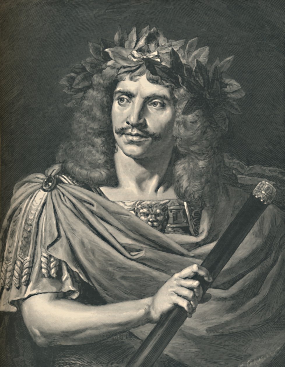 Molière som Julius Cæsar i Pompées tragedie, 1886 af Henri Thiriat