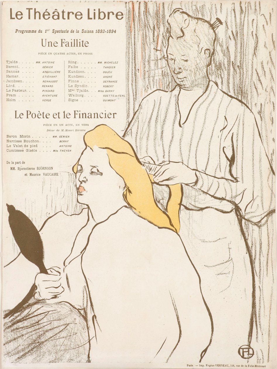 Frisøren - Gratis teaterprogram, 1893. af Henri Toulouse Lautrec de