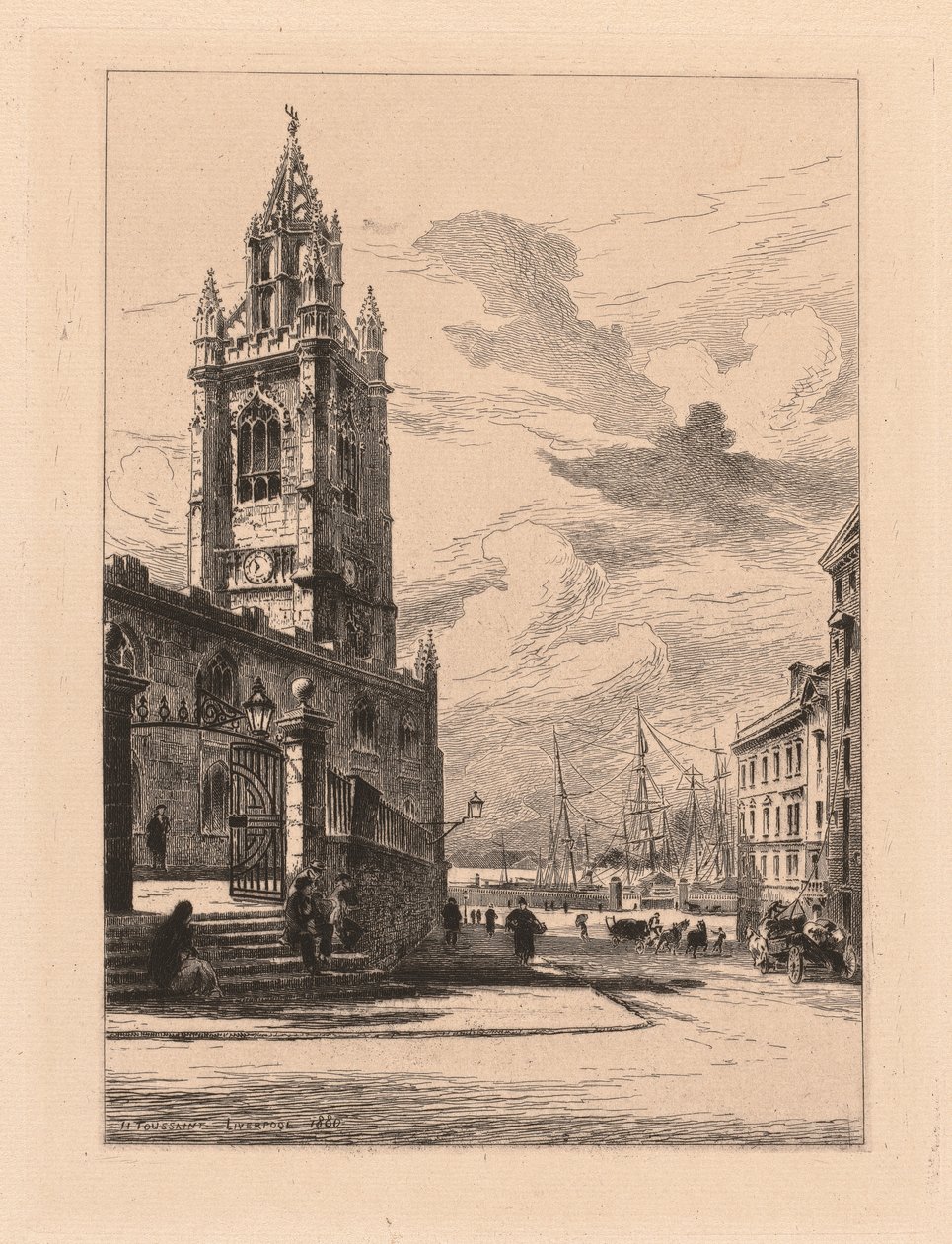 St. Nicholas Church, Liverpool af Henri Toussaint