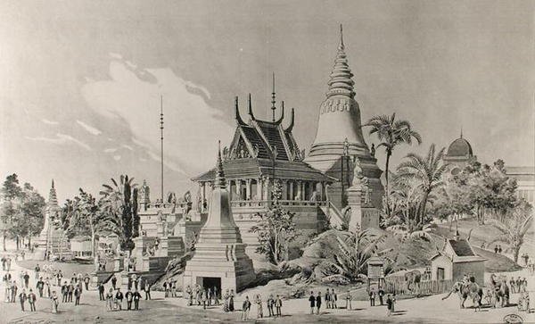 Det cambodjanske palads på Trocadero, verdensudstillingen i 1900 af Henri Toussaint