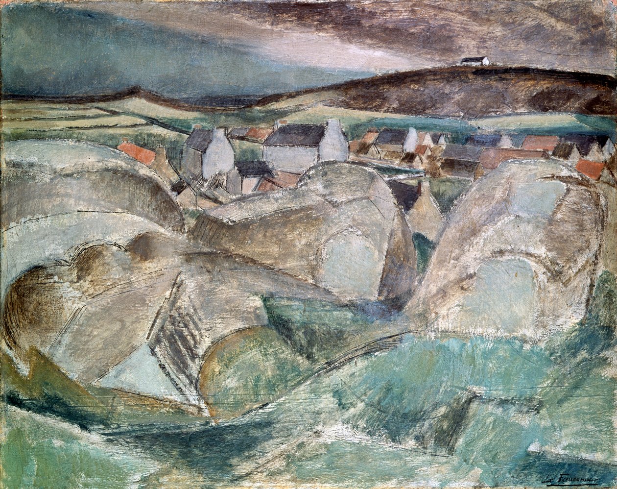 Landsby blandt klipperne, c1910. af Henri Victor Gabriel Le Fauconnier