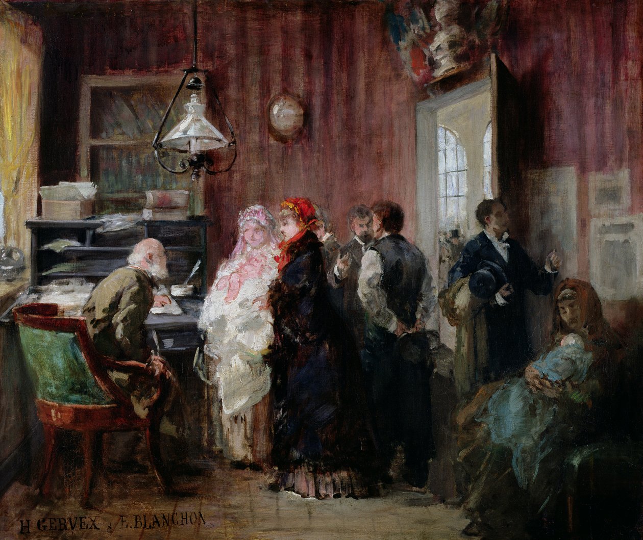 Fødsel, rådhuset i det 19. arrondissement, ca.1881 af Henri Gervex