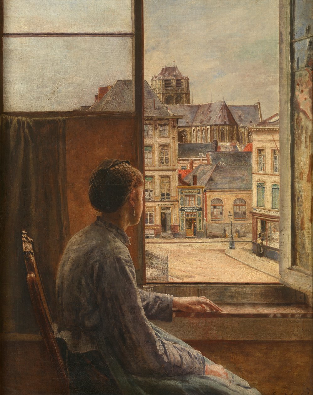 Teniersplace i Antwerpen (olie på lærred) af Henri de Braekeleer