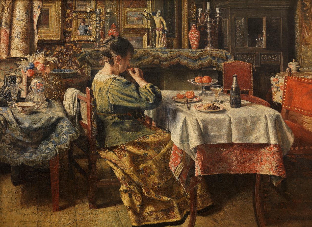 The Meal (olie på lærred) af Henri de Braekeleer